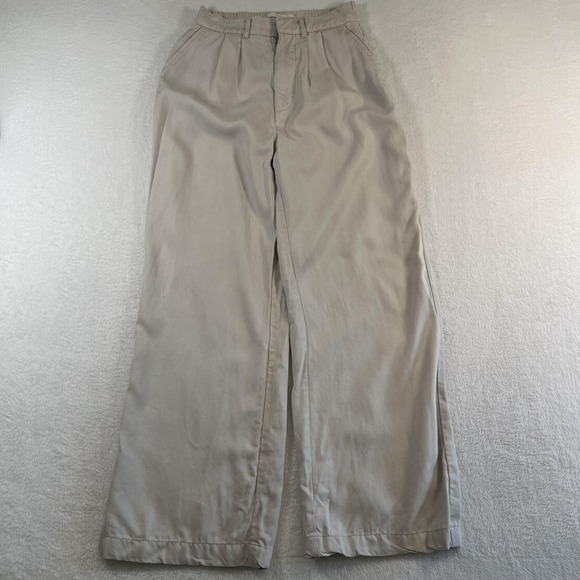 Abercrombie & Fitch Pants - Abercrombie & Fitch Pants Womens XXS Beige Wide Leg Lyocell Chino Elastic Waist